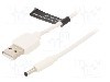 Cablu alimentare DC, DC 3,5/1,35 mufa, USB A mufa, alb, 1,5m, VENTION - CEXWG