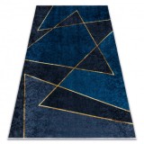 MIRO 52097.801 covor lavabil Geometric anti-alunecare - albastru, 80x150 cm