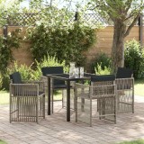 vidaXL Set de masă pentru grădină 5 pcs Gri deschis poliratan