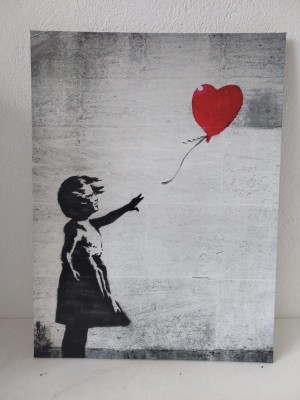 Tablou reproducere &amp;bdquo;Fata cu balonul&amp;rdquo; (Girl with Balloon) a artistului Banksy. 40x30cm foto