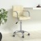 vidaXL Scaun de birou pivotant, crem, material textil