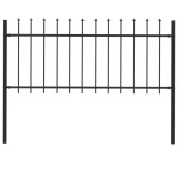 vidaXL Gard de grădină cu v&acirc;rf suliță, negru, 1,7 x 0,8 m, oțel