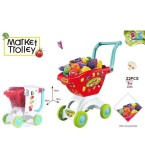 Cărucior de cumpărături cu produse, 22 de piese, &icirc;n plasă