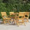 vidaXL Scaune de grădină pliante, 4 buc., 55x62x90 cm, lemn masiv tec 3155067