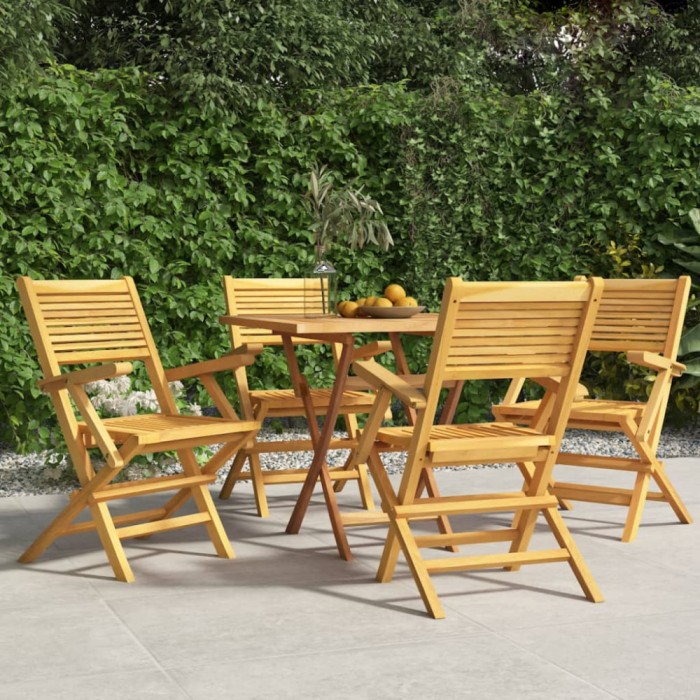 Gossi scaune de gradina pliante, 4 buc., 55x62x90 cm, lemn masiv tec
