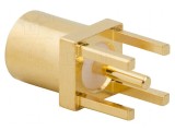 Conector MMCX soclu mamă drept 50&Omega; THT pentru PCB PTFE aurit