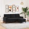 vidaXL Canapea cu 3 locuri și taburet, negru, 180 cm, catifea 3278272
