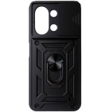 Husa tip capac spate TPU negru, inel si protectie camera, pentru Xiaomi Redmi 15C 4G, 5G