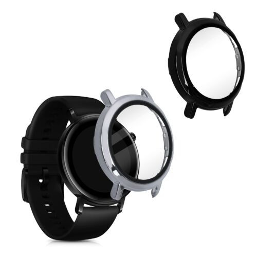 Set 2 huse pentru Huawei Watch GT2 (42mm), Plastic, Negru/Silver, 53395.01