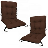 Set 2 Perne sezut/spatar pentru scaun de gradina sau balansoar, 50x50x55 cm, culoare maro, Palmonix