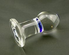 Dop Anal Pyrex Plug Sticla Glass Clear Butt Sex Play Luxury Cristal foto