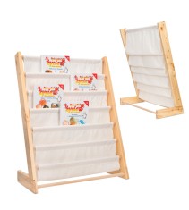 Biblioteca din lemn cu 6 buzunare pentru copii 76,5 cm