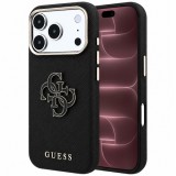 Husa pentru Apple iPhone 18 Pro Max / 17 Pro Max, Guess, Grained Big Resin Logo, Neagra