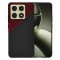 Husa pentru Xiaomi 14T, Techsuit, Carbonite FiberShell, Neagra Rosie