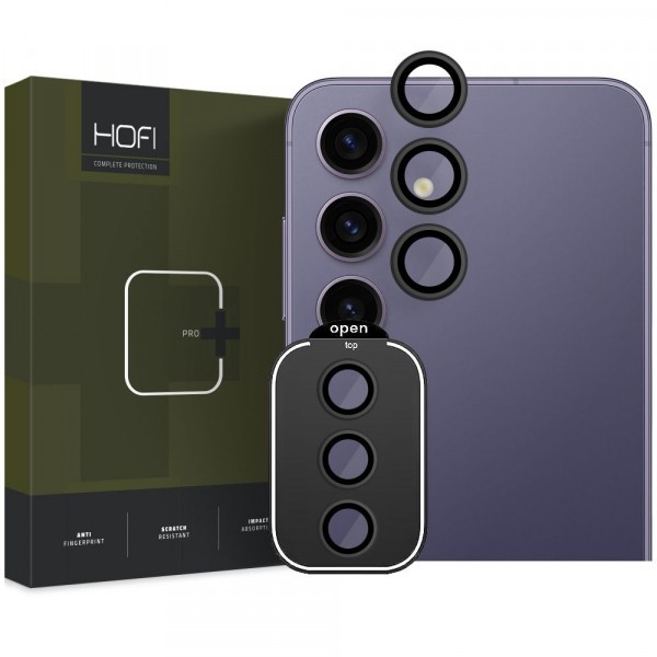 Folie de protectie Camera Spate HOFI CamRing PRO+ pentru Samsung Galaxy S24+ S926, Sticla Securizata, Neagra