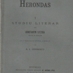 CONSTANTIN LITZICA - HERONDAS ( STUDIU LITERAR PARTEA I-A ) 1901