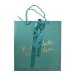 Punga de cadou verde cu mesaj 33 cm