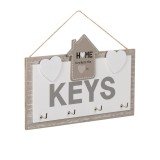 Suport chei decorativ cu mesaj Home, 20x14 cm, Lemn, ATU-085154, Oem