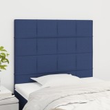 VidaXL Tăblii de pat, 2 buc, albastru, 90x5x78/88 cm, textil