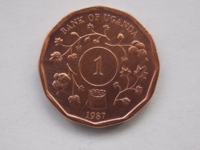 ONE SHILLING 1987 UGANDA-AUNC foto
