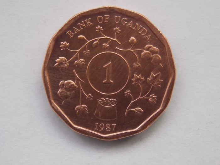 ONE SHILLING 1987 UGANDA-AUNC
