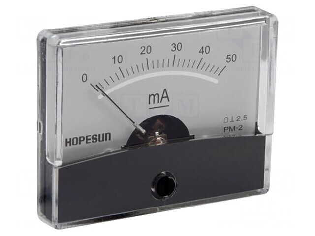 Ampermetru pe panou DC 0-50mA 60x47mm