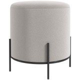 HOMCOM Pouf taburet pouf suport pentru picioare din catifea cu picioare din oțel pentru salon dormitor &Oslash; 35 x 38 cm gri deschis | Aosom Romania