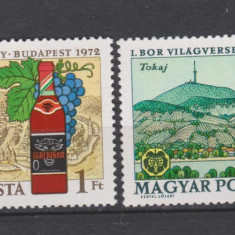 UNGARIA 1972 FRUCTE STRUGURI VIN Serie 2 timbre MNH**