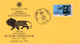 Plic LIONS CLUB,Butler, America,29 Septembrie 1973
