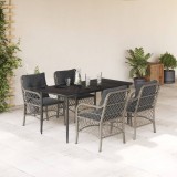 Gossi set mobilier de gradina cu perne, 5 piese gri deschis poliratan