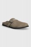Cumpara ieftin GARMENT PROJECT papuci din piele Blake Clog barbati, culoarea gri, GPF2550
