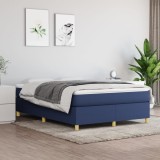 Cumpara ieftin Pat box spring cu saltea, albastru, 140x200 cm, textil