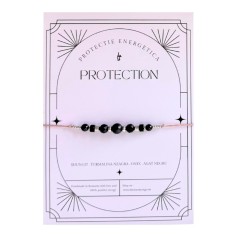 Bratara reglabila cu cristale impotriva energiilor negative - shungit, turmalina neagra, onix si agat negru