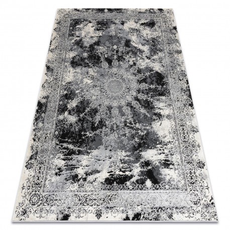 Covor VINCI 1407 modern Rozetă vintage - structural fildeş / gri, 80x150 cm