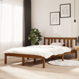 VidaXL Cadru de pat, maro miere, 120x200 cm, lemn masiv de pin
