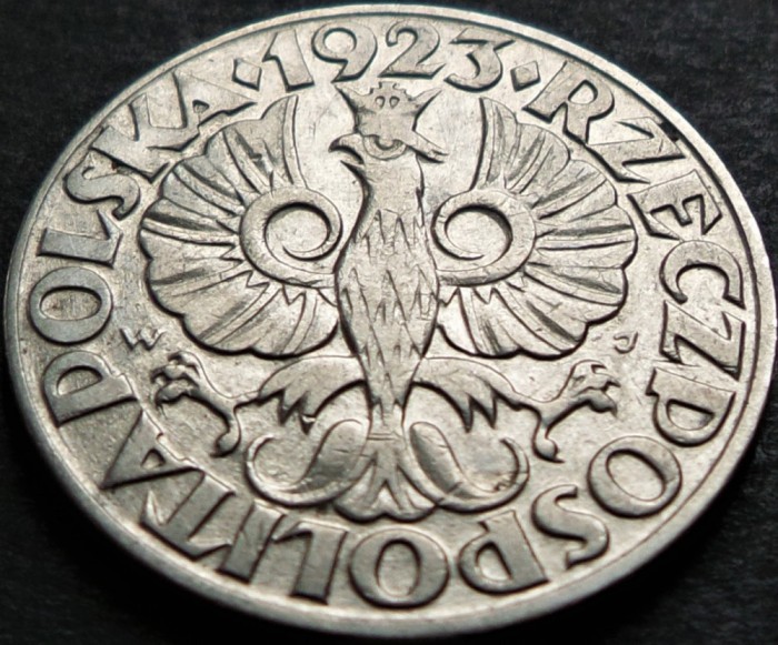 Moneda istorica 50 GROSZY - POLONIA, anul 1923 *cod 4538 - excelenta!