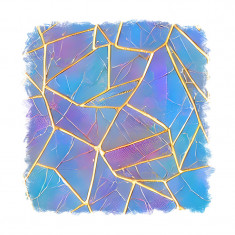 Sticker decorativ, Abstract, Albastru, 55 cm, 9258ST foto