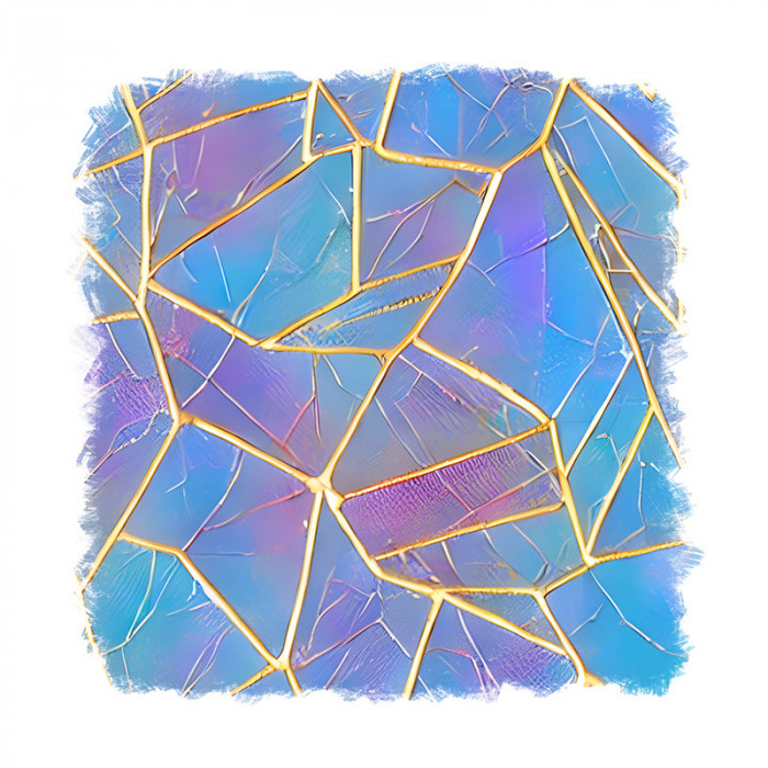 Sticker decorativ, Abstract, Albastru, 55 cm, 9258ST