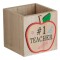 Suport Pixuri Lemn, Design &quot;#1 Teacher&quot; sau &quot;Best Teacher Ever&quot;, Dimensiuni 9x9x9cm