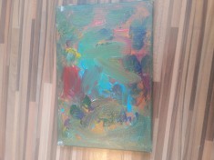 Tablou arta abstracta lucrat manual