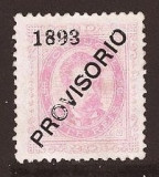 Portugal 1893 Luis, Provisorio, 1893, no gum, thin AM.004, Nestampilat
