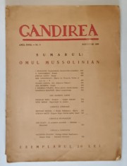 GANDIREA , REVISTA , ANUL XVIII , NR. 9 - OMUL MUSOLINIAN , NOIEMBRIE 1939