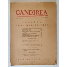GANDIREA , REVISTA , ANUL XVIII , NR. 9 - OMUL MUSOLINIAN , NOIEMBRIE 1939