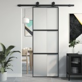 VidaXL Ușă glisantă, negru, 76x205 cm, sticlă securizată și aluminiu