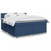 VidaXL Pat box spring cu saltea, albastru, 180x200 cm, material textil