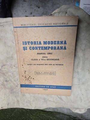 Istoria modernă și contemporană Manual Unic pentru clasa a VII-a secundara foto
