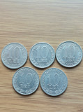 Moneda Romania 10 lei anul 1990,1991,1992,1994,1995