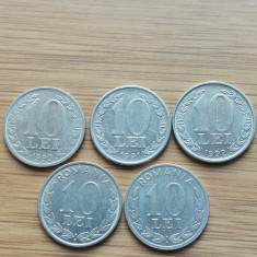 Moneda Romania 10 lei anul 1990,1991,1992,1994,1995