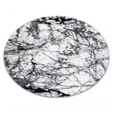 Covor modern COZY 8871 Cerc, Marble, Marmură - structural două niveluri de l&acirc;nă gri, cerc 160 cm