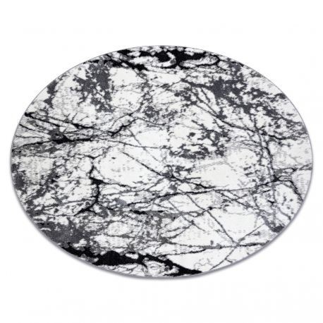 Covor modern COZY 8871 Cerc, Marble, Marmură - structural două niveluri de l&acirc;nă gri, cerc 160 cm